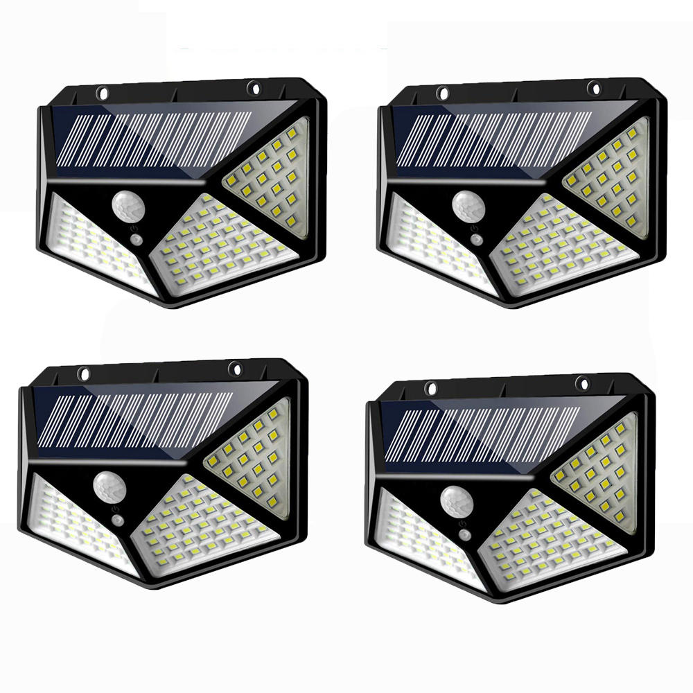 Image of 4pcs 100 LED Solar Powered PIR Motion Sensor Wall Light Outdoor Garden Lamp 3 Modes