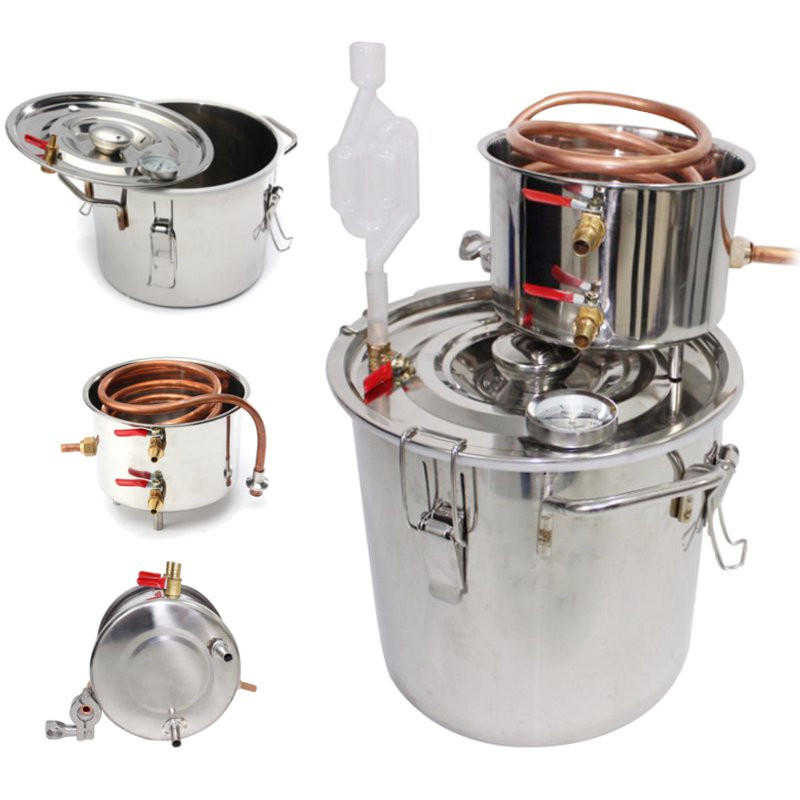 Image of 5 Gal Home Alcohol Distiller Moonshine Stainless Steel Water Alcohol Oil Brew Kit