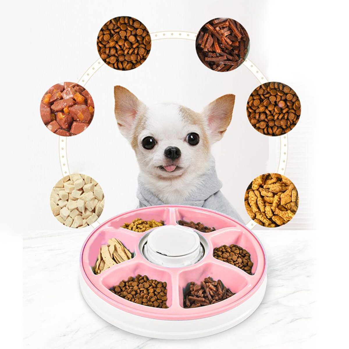 Image of 5 Meal Automatic Dog and Cat Feeder Dispenser for Dogs Cats & Small AnimalsWet / Dry Food Universal With Digital Timer C