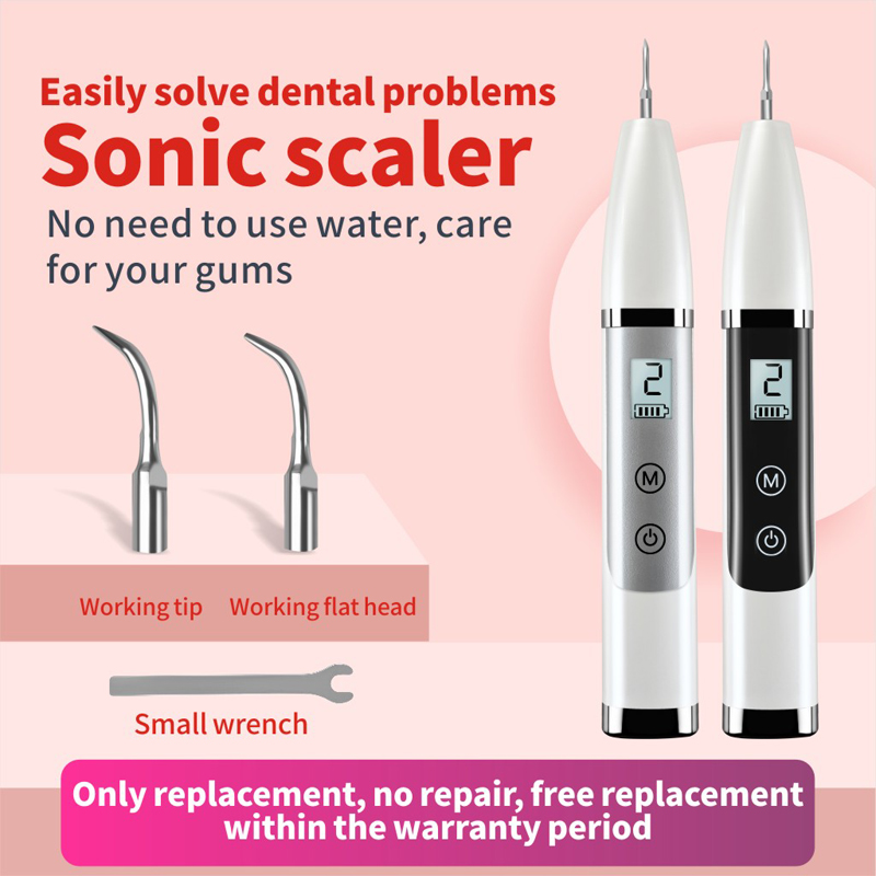 Image of 5 Modes Dental Scaler for Dogs Tooth Stain/Plaque Remover Flosser Portable Rechargeable 10 Minutes Auto-Off with Replaceable Working Tips