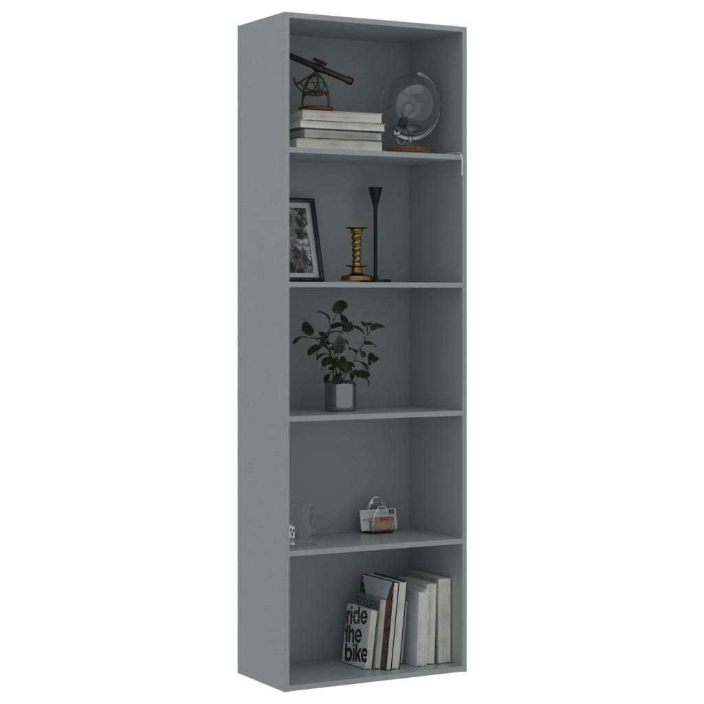 Image of 5-Tier Book Cabinet Gray 236"x118"x744" Chipboard