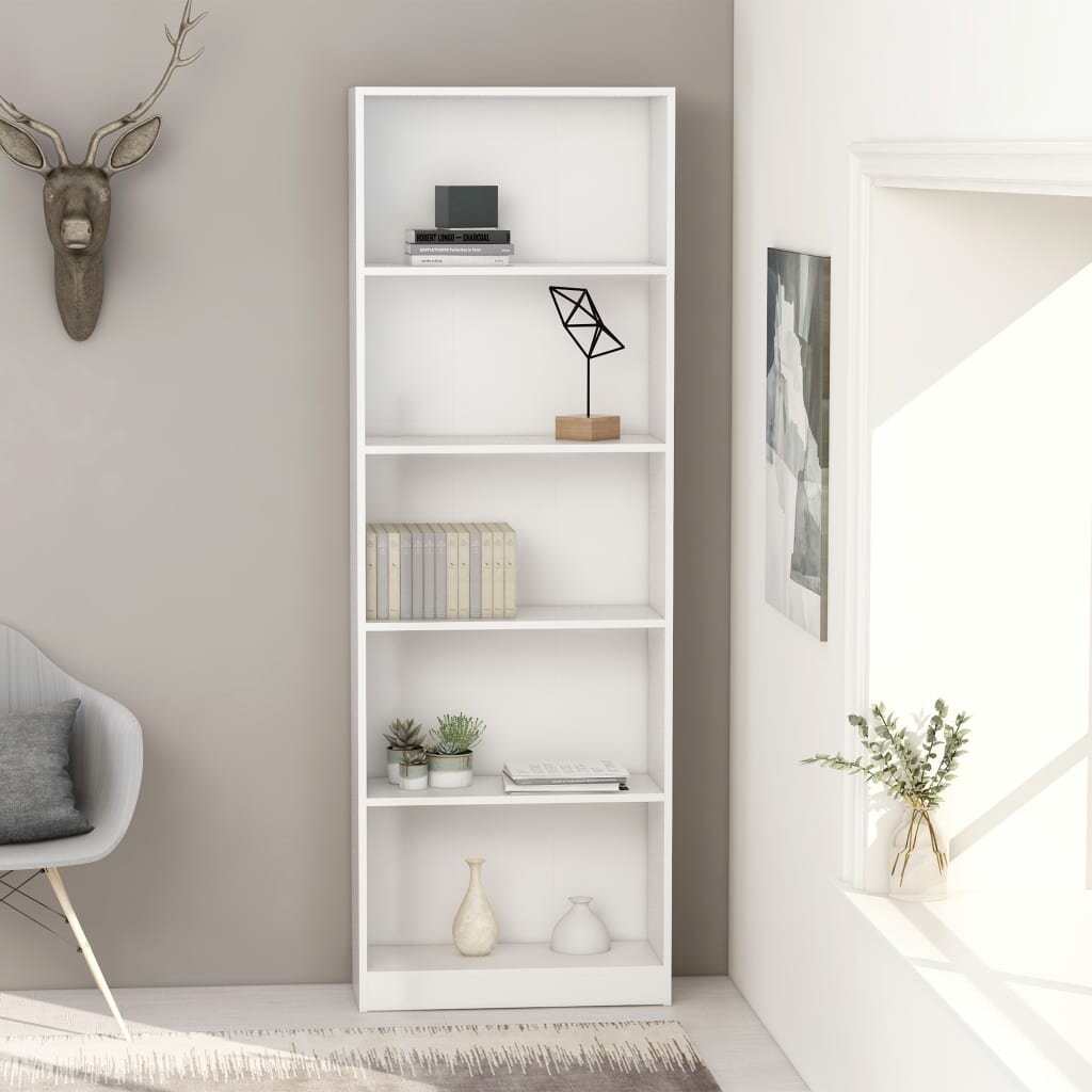 Image of 5-Tier Book Cabinet White 236"x94"x689" Chipboard