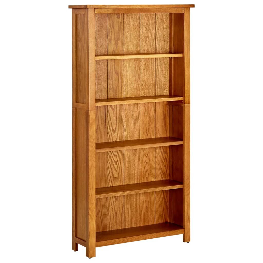 Image of 5-Tier Bookcase 275"x86"x551" Solid Oak Wood
