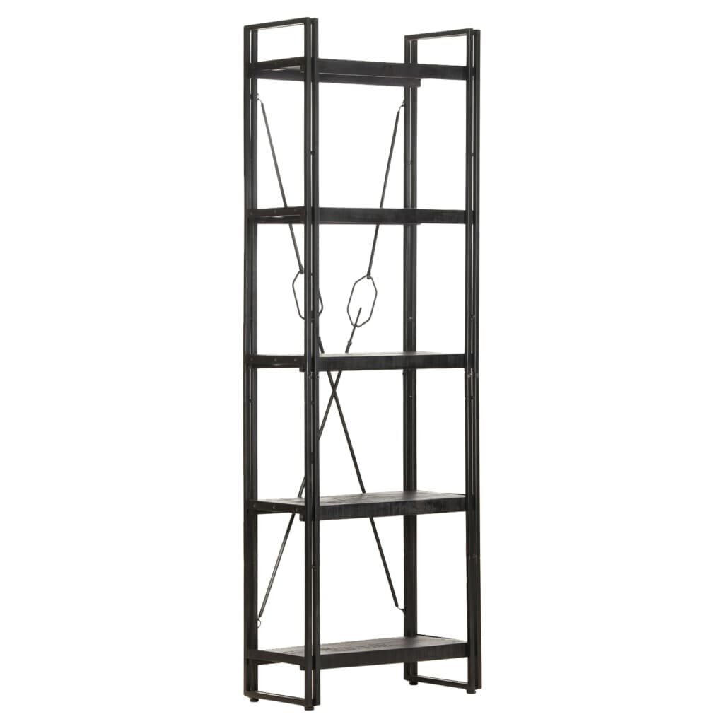 Image of 5-Tier Bookcase Black 236"x118"x709" Solid Mango Wood