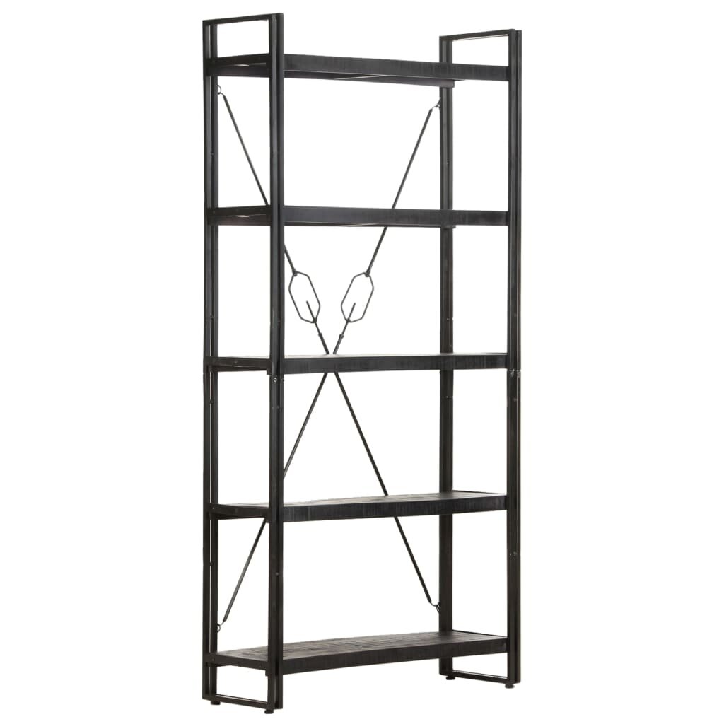 Image of 5-Tier Bookcase Black 354"x118"x709" Solid Mango Wood