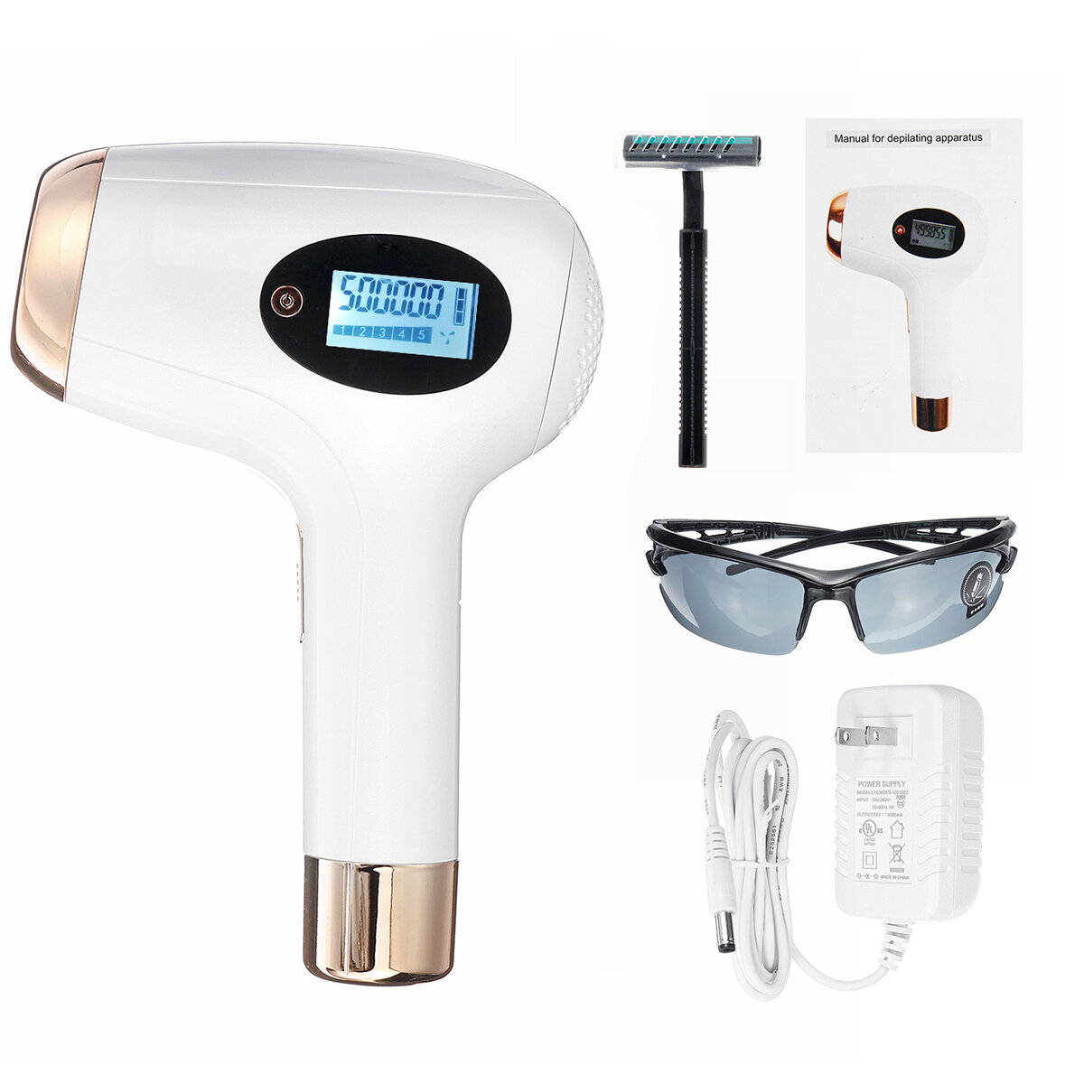 Image of 500000 Flashes Laser IPL Permanent Hair Removal Machine 5 Levels Face & Body Painless Epilator