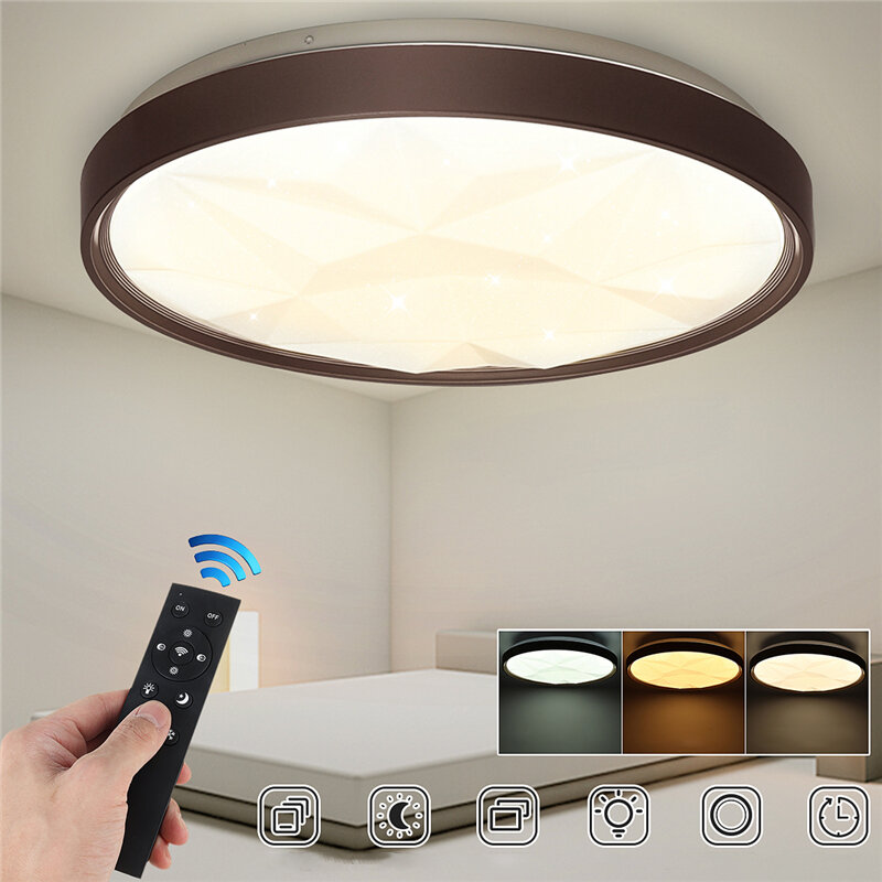 Image of 50CM 3 Modes Dimmable LED Ultra-thin Diamond Ceiling Light + 24G / Infrared Remote Control 180-260V