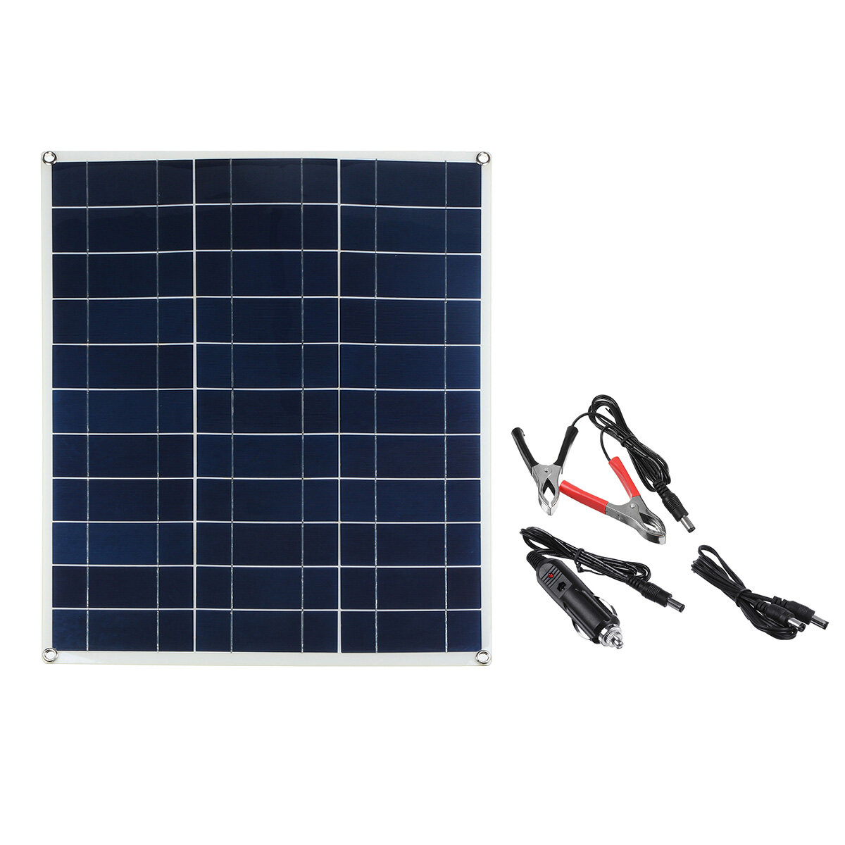 Image of 50W 18VDC 60x50cm Polycrystalline Flexible Light Solar Panel with Charging Cable+Alligator Clip