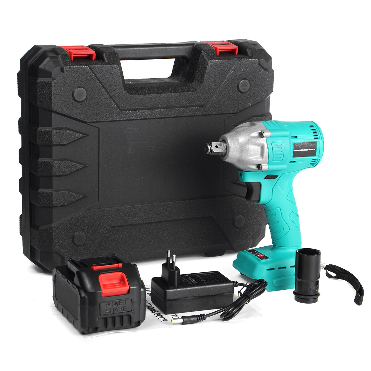 Image of 520NM Cordless Electric Wrench EU/US/AU Plug Power Wrench With Li-ion Battery W/Sleeve Also For Makita Battery