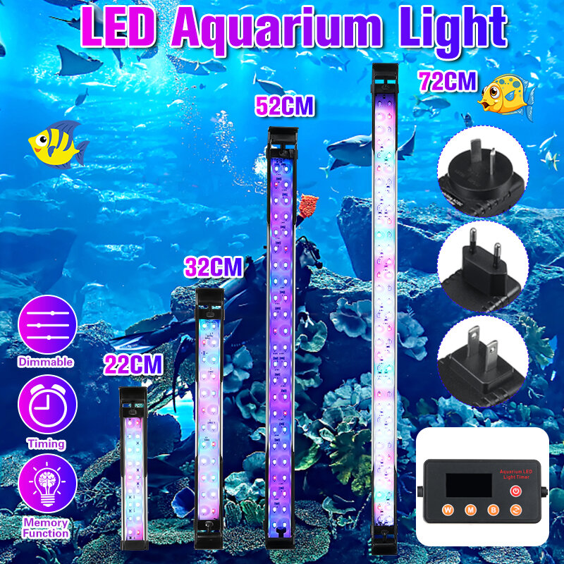 Image of 52CM Super Slim RGB LED Aquarium Lighting Aquatic Plant Light Fish Tank Lamp Waterproof Clip on Lamp for Fish Tank