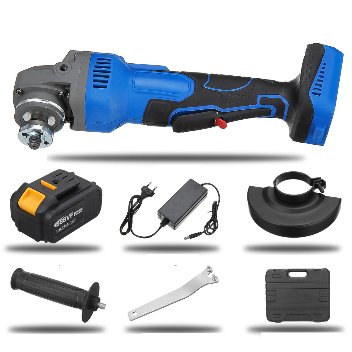 Image of 588VF Cordless Brushless 100mm 1580W Electric Angle Grinder 3 Gears Adjustable Grinding Machine Polisher
