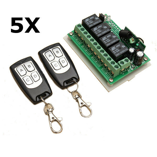 Image of 5Pcs Geekcreit® 12V 4CH Channel 433Mhz Wireless Remote Control Switch With 2 Transimitter