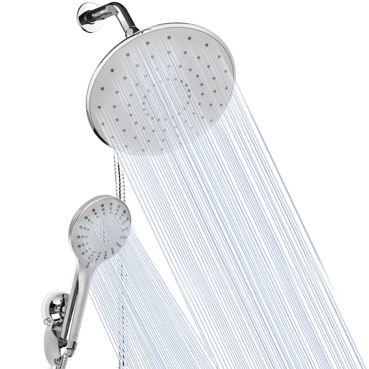 Image of 5Pcs/Set Shower Head 3 Spray Modes High Pressure Shower Head Bath Shower Set 9 Inch