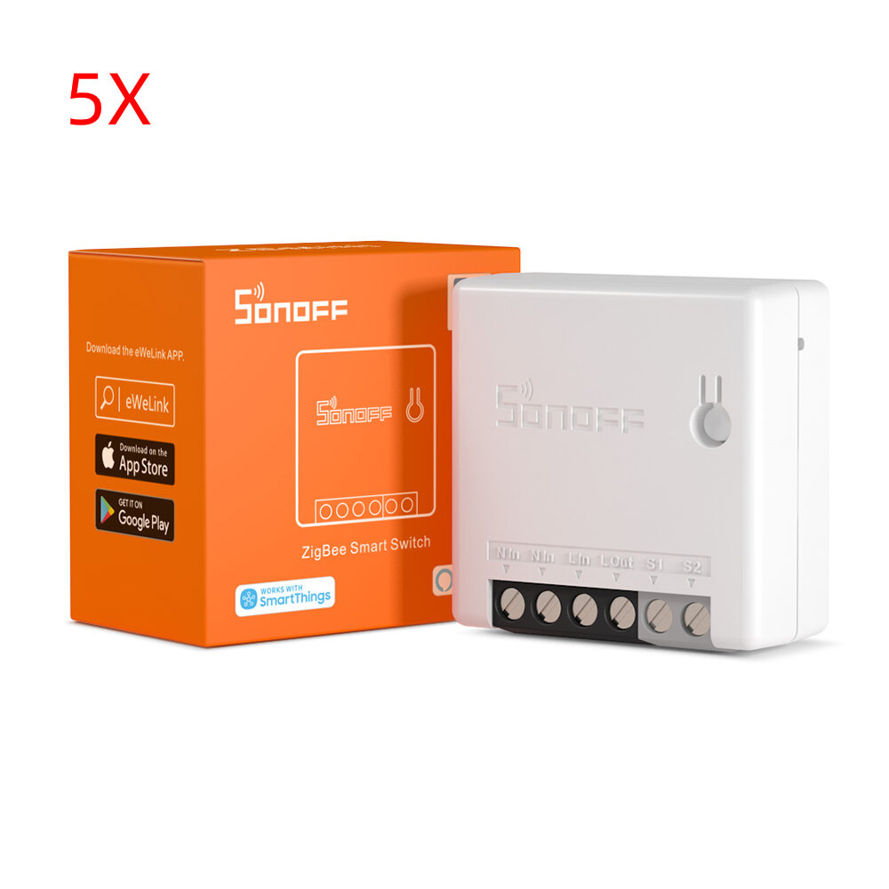 Image of 5pcs SONOFF ZBMINI Zigbee30 Two-Way Smart Switch APP Remote Control via eWeLink Support SmartThings Hub Alexa Google Ho