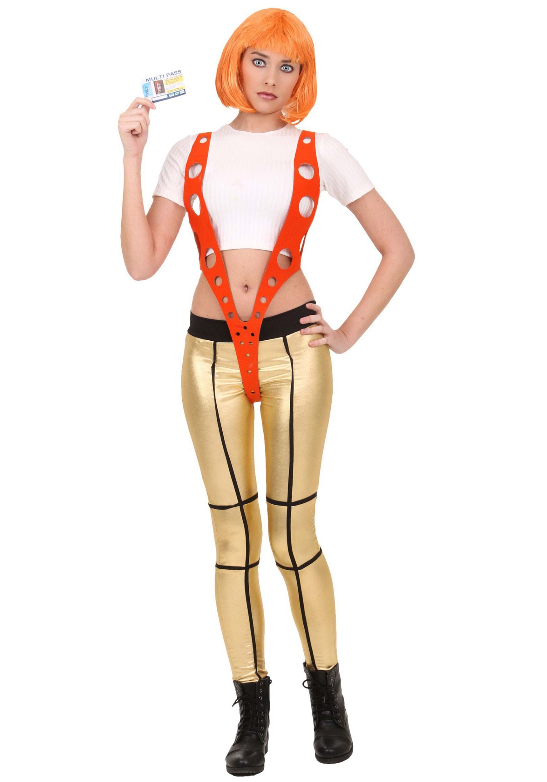 Image of 5th Element Leeloo Orange Harness Costume | Exclusive ID FUN2349AD-XL
