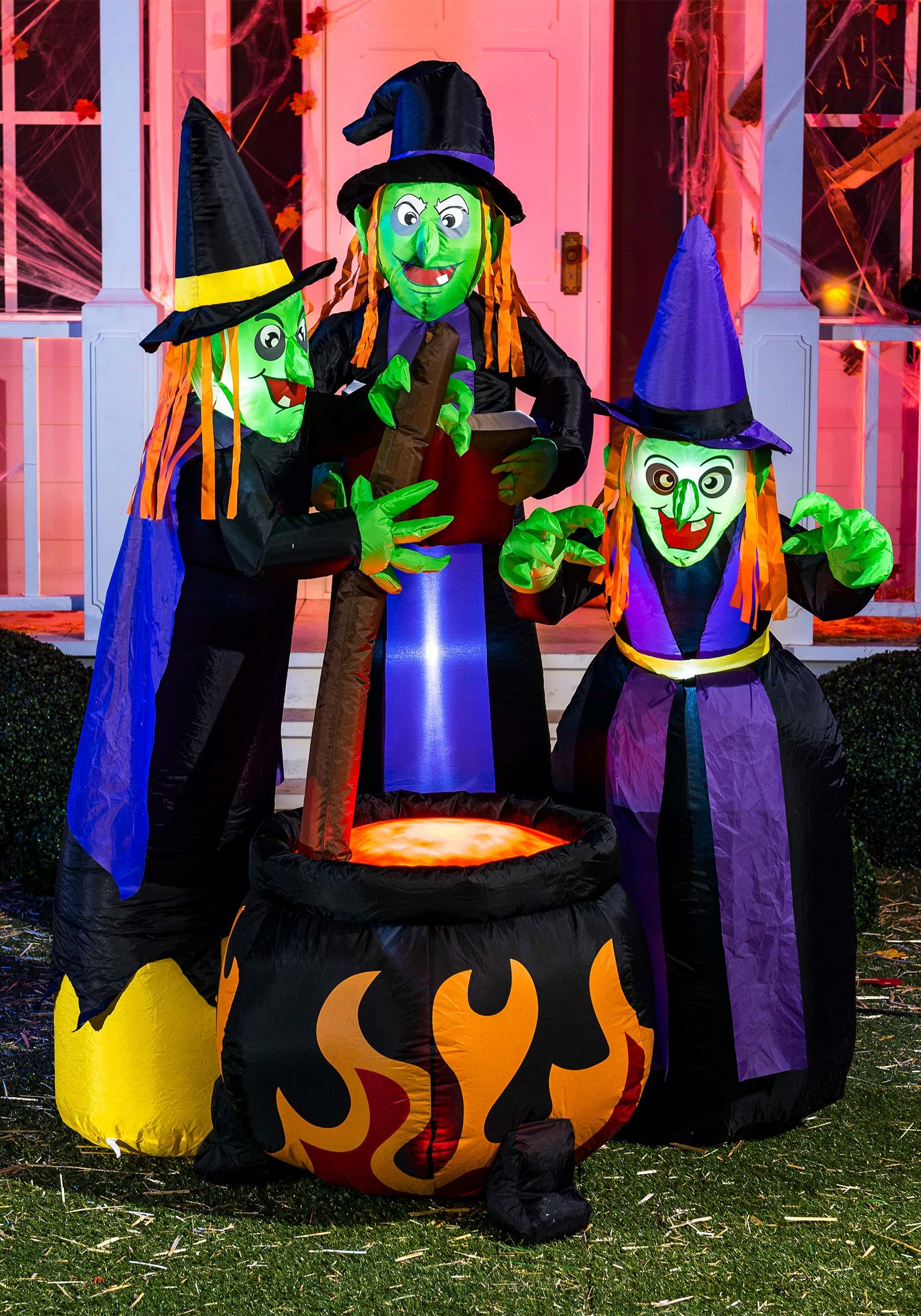 Image of 6 Foot Cauldron & Witches Inflatable Decoration ID JY30517-ST