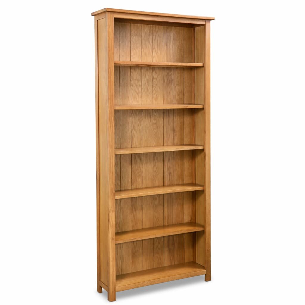Image of 6-Tier Bookcase 315"x89"x709" Solid Oak Wood