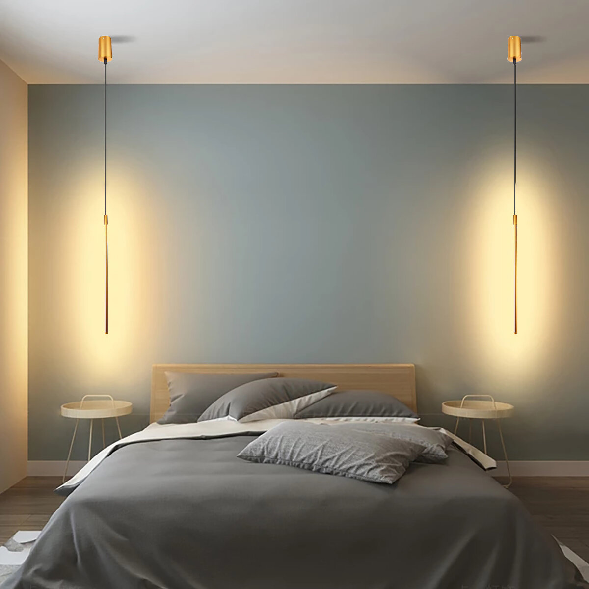 Image of 60/80/100cm Line Led Pendant Lights Minimalist Modern Warm White 3000K Ceiling Lights For Living Room Bedroom Lighting D