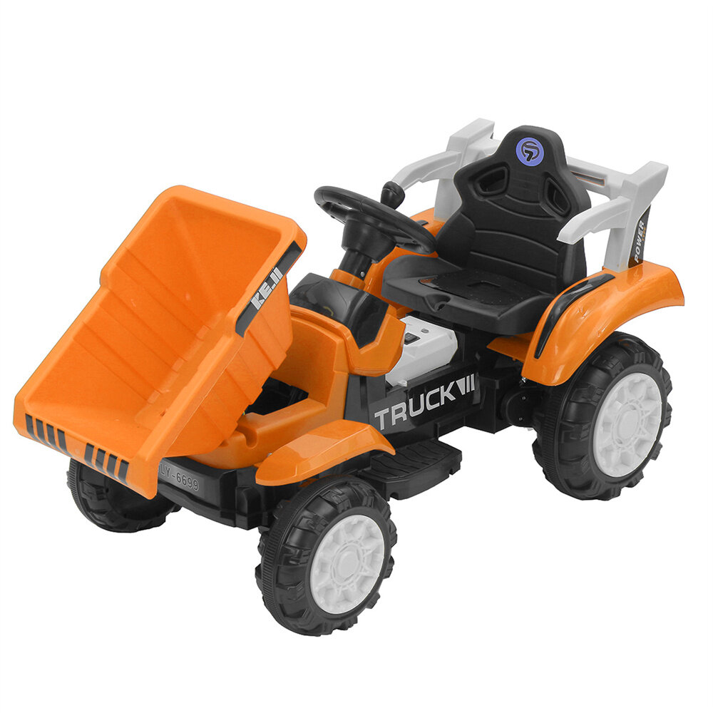 Image of 6V Kids Ride on Car Electric Excavator Enginnering Vehicle Toys with Digging Bucket Front Loader Music Player USB Port