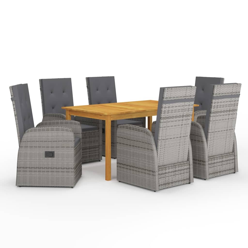 Image of 7 Piece Garden Dining Set Gray