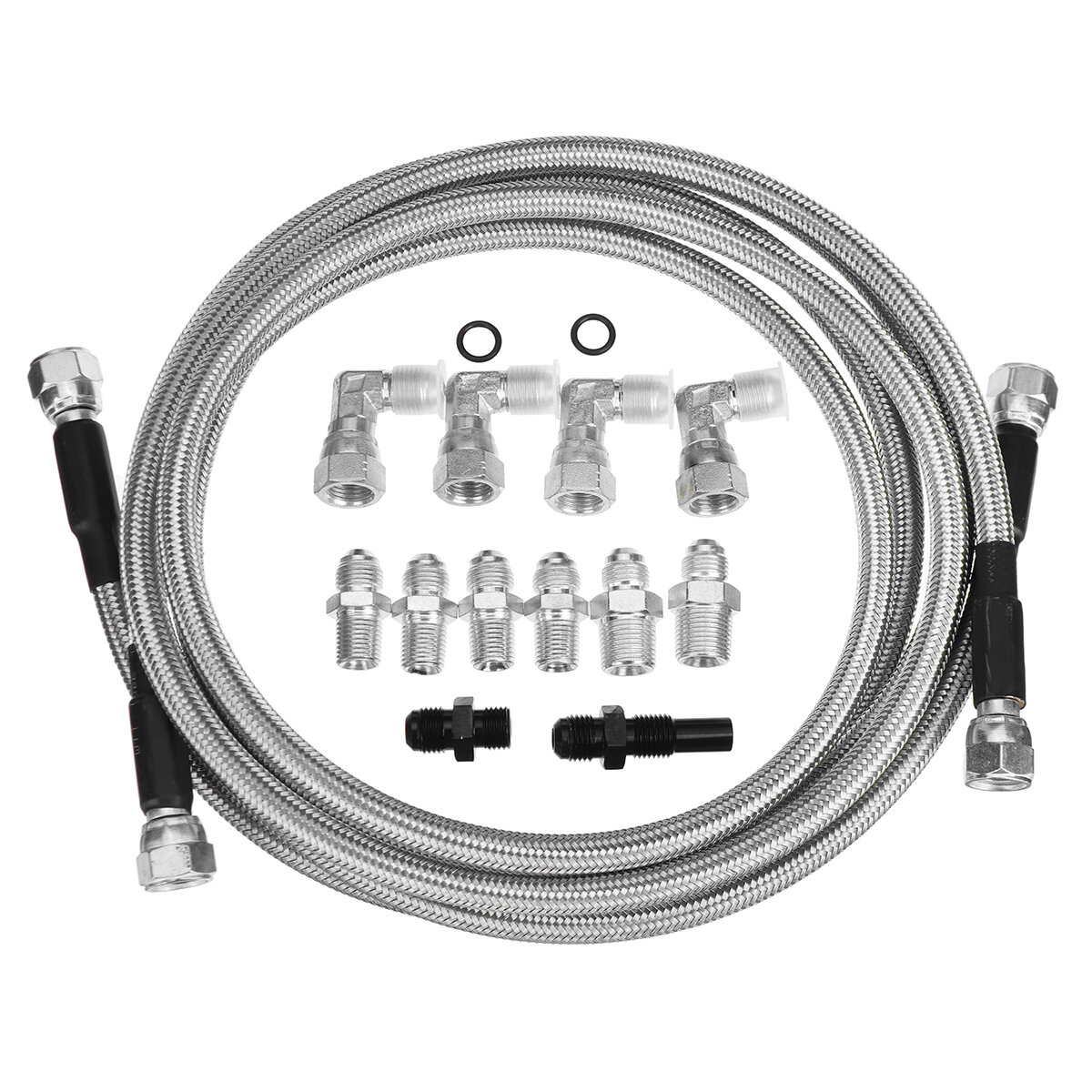 Image of 70" AN-6 Flexible SS Braided Transmission Cooler Hose Line 4L80E For GM Chevy 1996