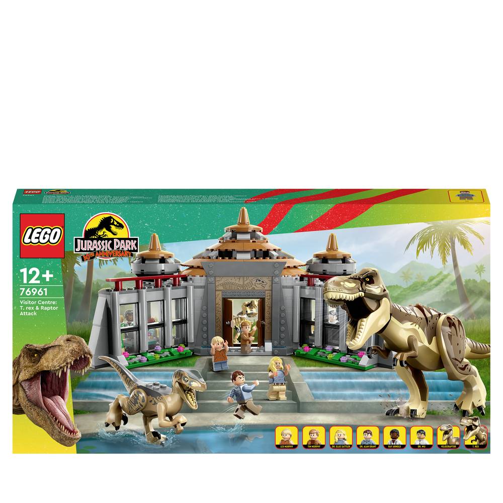 Image of 76961 LEGOÂ® JURASSIC WORLDâ¢ Attack of the T rex and the Raptor at the visitor center