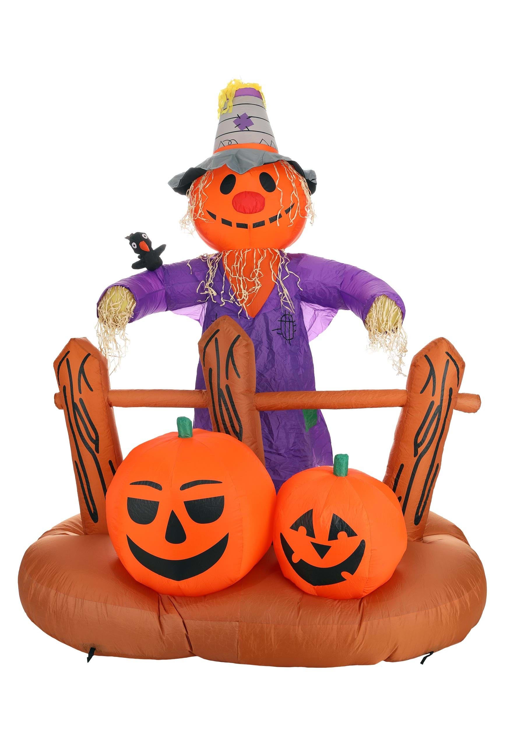Image of 8FT Pumpkin Patch Scarecrow Inflatable Yard Decoration | Scarecrow Decorations ID FUN5341-ST