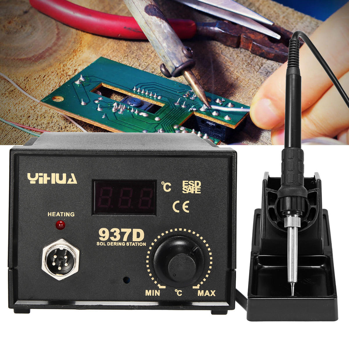 Image of 937D 220V Electric Soldering Iron Frequency Change Desolder Welding Station Digital Display ESD