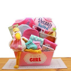 Image of A Special Delivery New Baby Pink Gift Basket