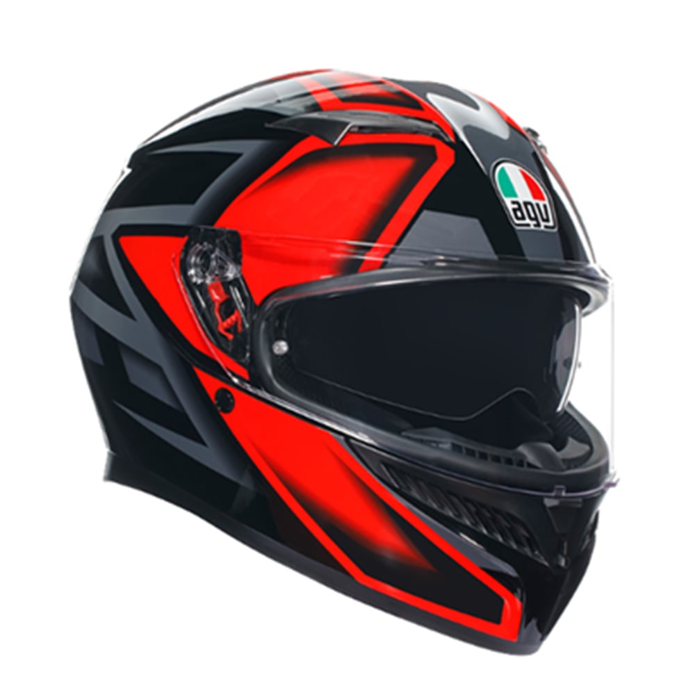 Image of AGV K3 E2206 MPLK Compound Black Red 009 Full Face Helmet Size XL EN