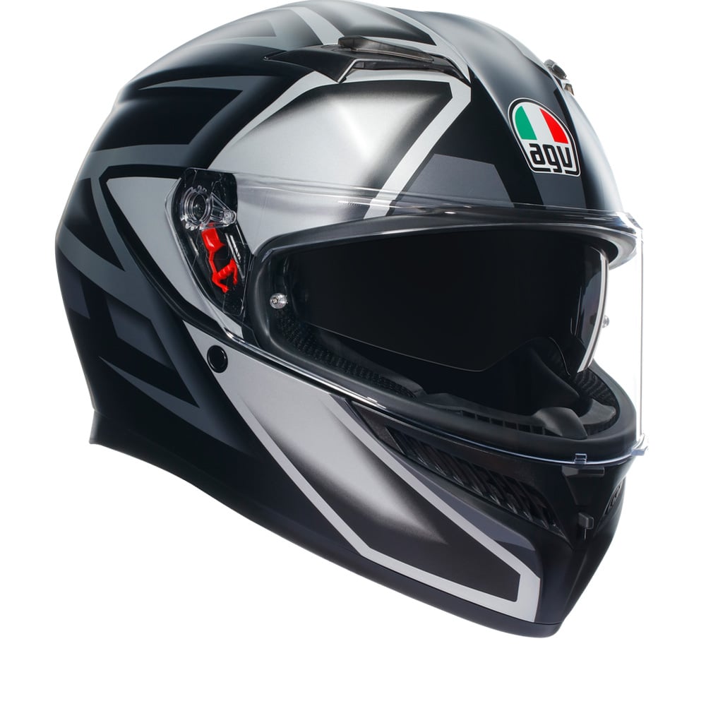 Image of AGV K3 E2206 MPLK Compound Matt Black Grey 008 Full Face Helmet Size L ID 8051019590282