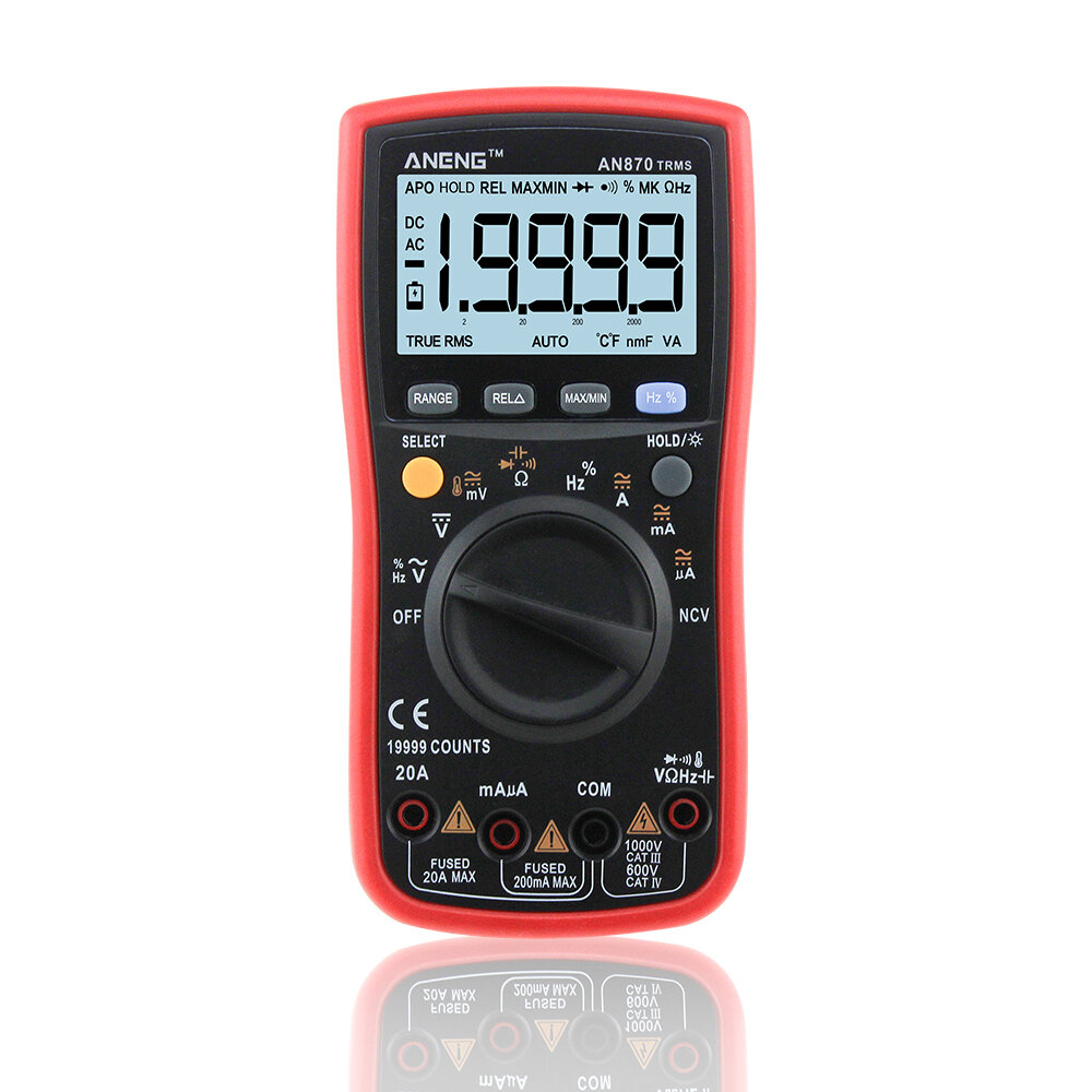 Image of ANENG AN870 Auto Range Digital Precision Multimeter 19999 Counts True-RMS NCV Ohmmeter Tester