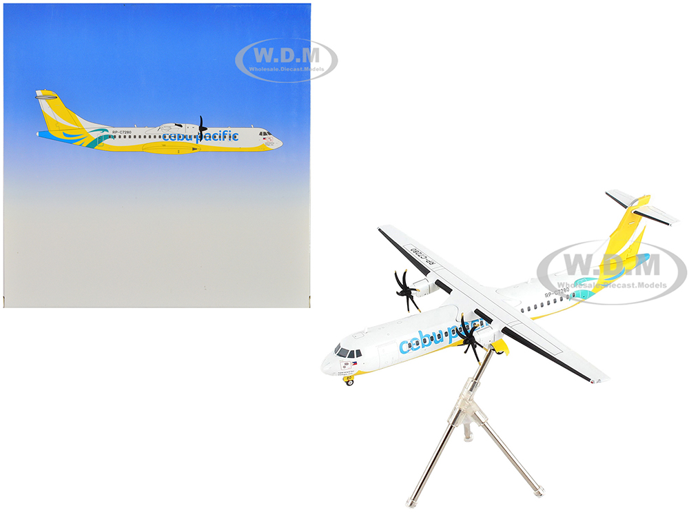 Image of ATR 72-600 Commercial Aircraft "Cebu Pacific" White and Yellow "Gemini 200" Series 1/200 Diecast Model Airplane by GeminiJets