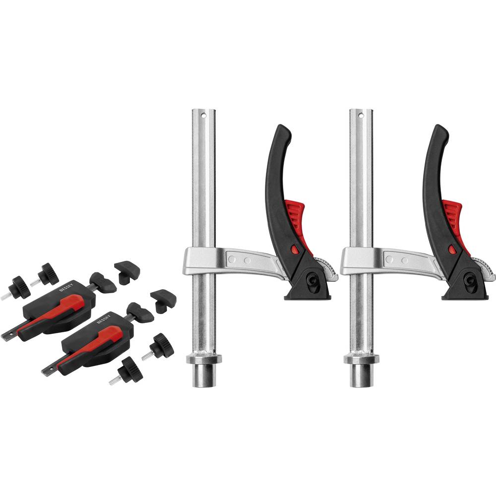 Image of Action set with clamping tools for working on the table Bessey MFT-A Span width (max):150 mm Nosing length:80 mm