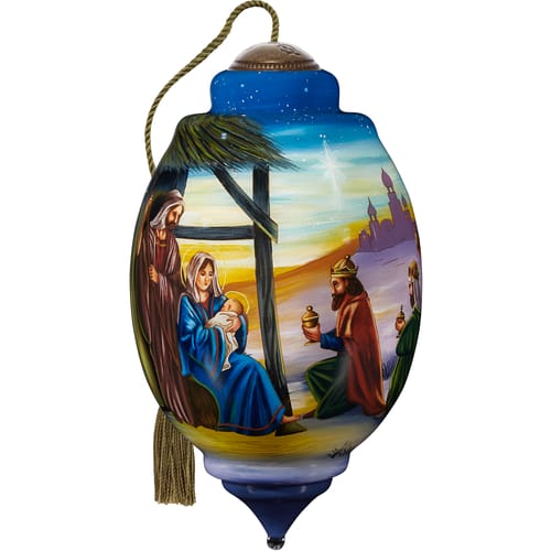 Image of Adoration of the Magii Blown Glass Ornament ID 3011072