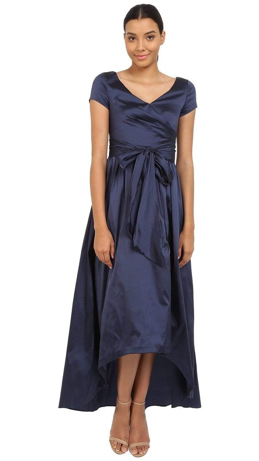 Image of Adrianna Papell - 81917430 Ruched Taffeta High-Low Gown