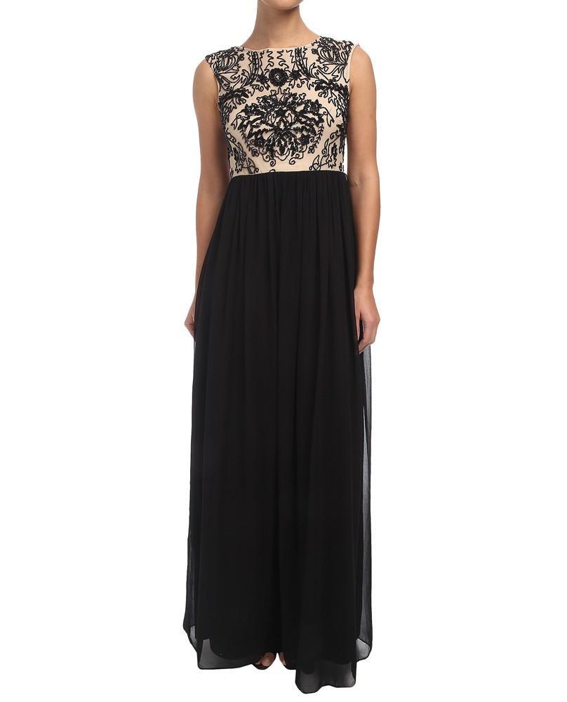 Image of Adrianna Papell - 91899340 Beaded Cap Sleeves Chiffon Dress