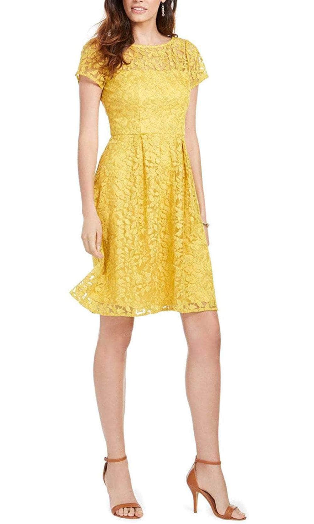 Image of Adrianna Papell AP1D103576 - Short Sleeve Bateau Neck Cocktail Dress