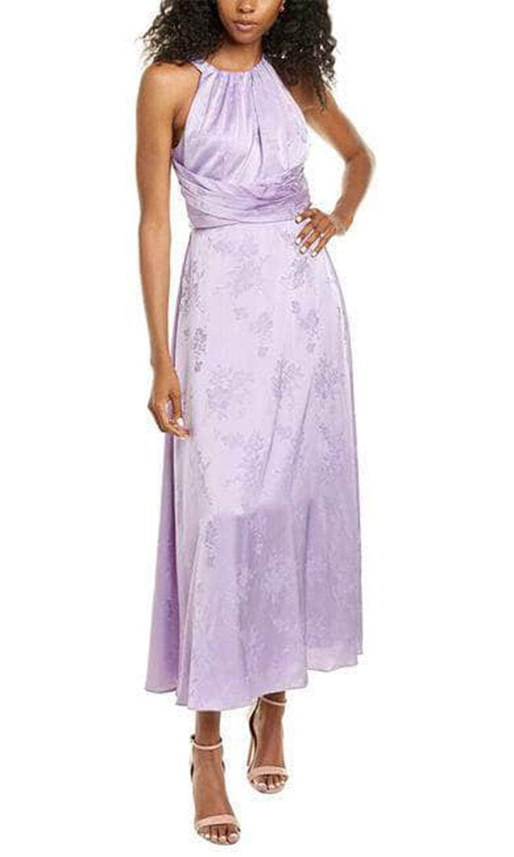 Image of Adrianna Papell AP1D104066 - Floral Print Jacquard Tea-Length Dress