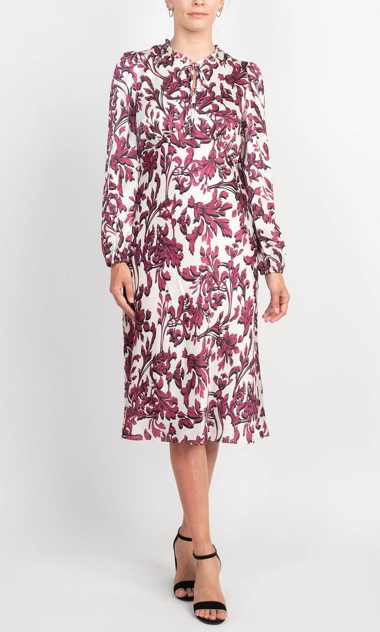 Image of Adrianna Papell AP1D104268 - Long Sleeve Split Neck Knee-Length Dress