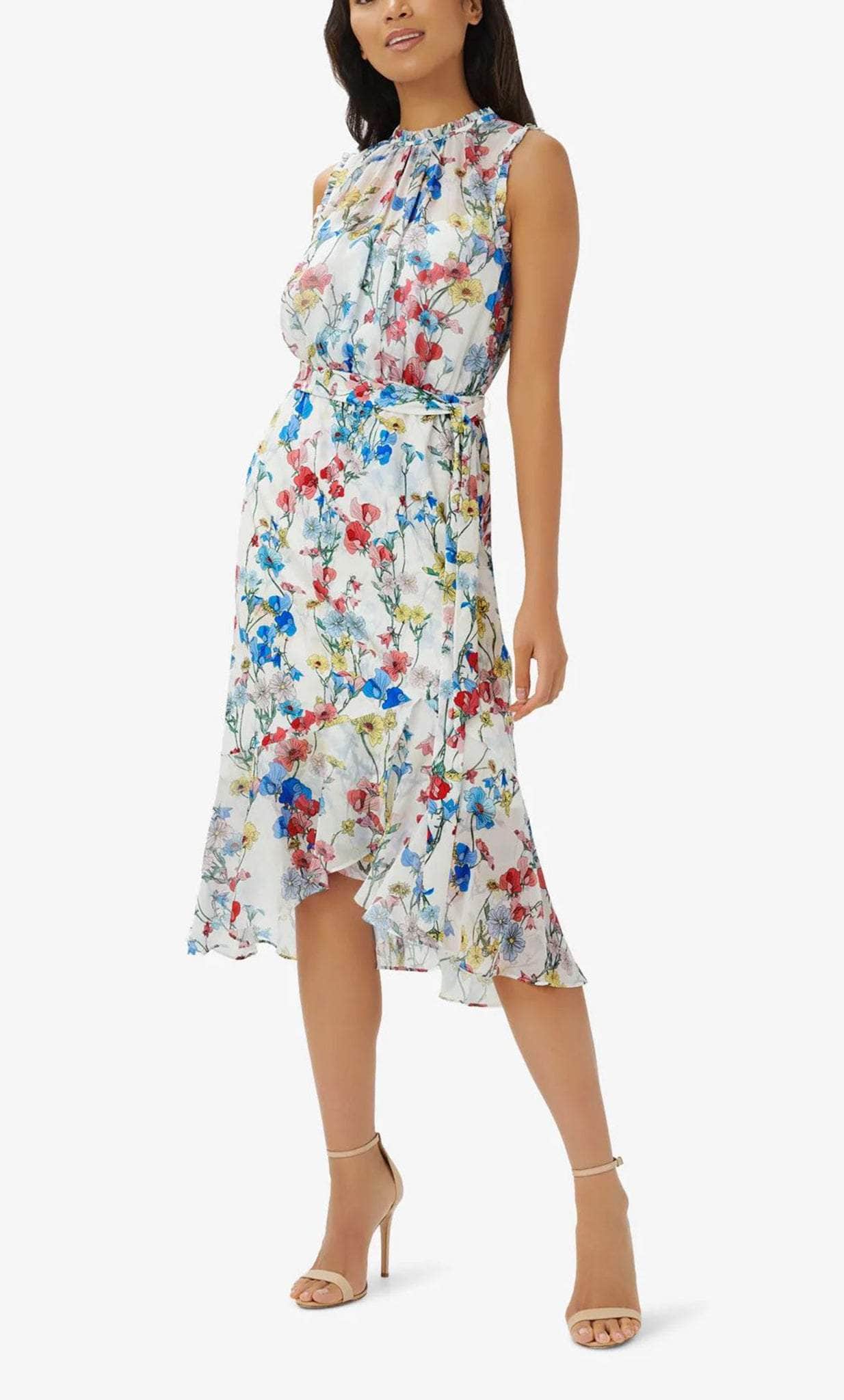 Image of Adrianna Papell AP1D104493 - Sleeveless Floral Knee-Length Dress