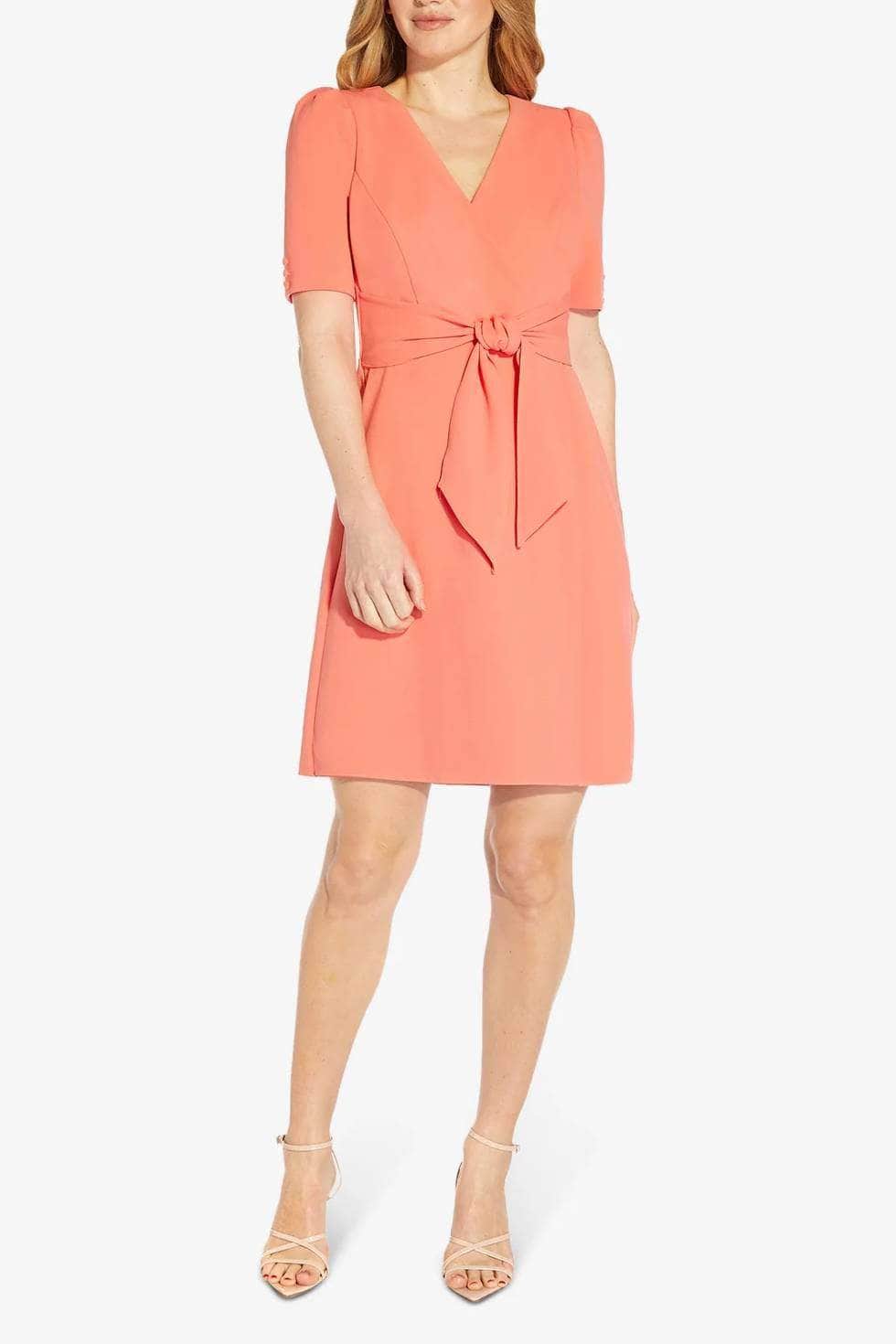 Image of Adrianna Papell AP1D104632 - V-Neck Short Sleeve Cocktail Dress
