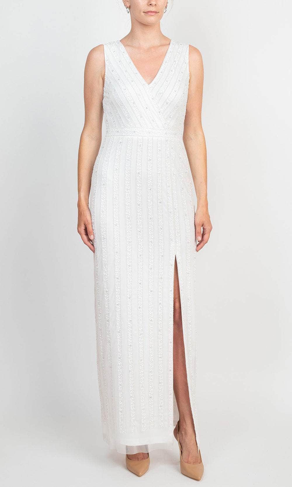 Image of Adrianna Papell AP1E208752 - Beaded Sheath Evening Dress with Slit