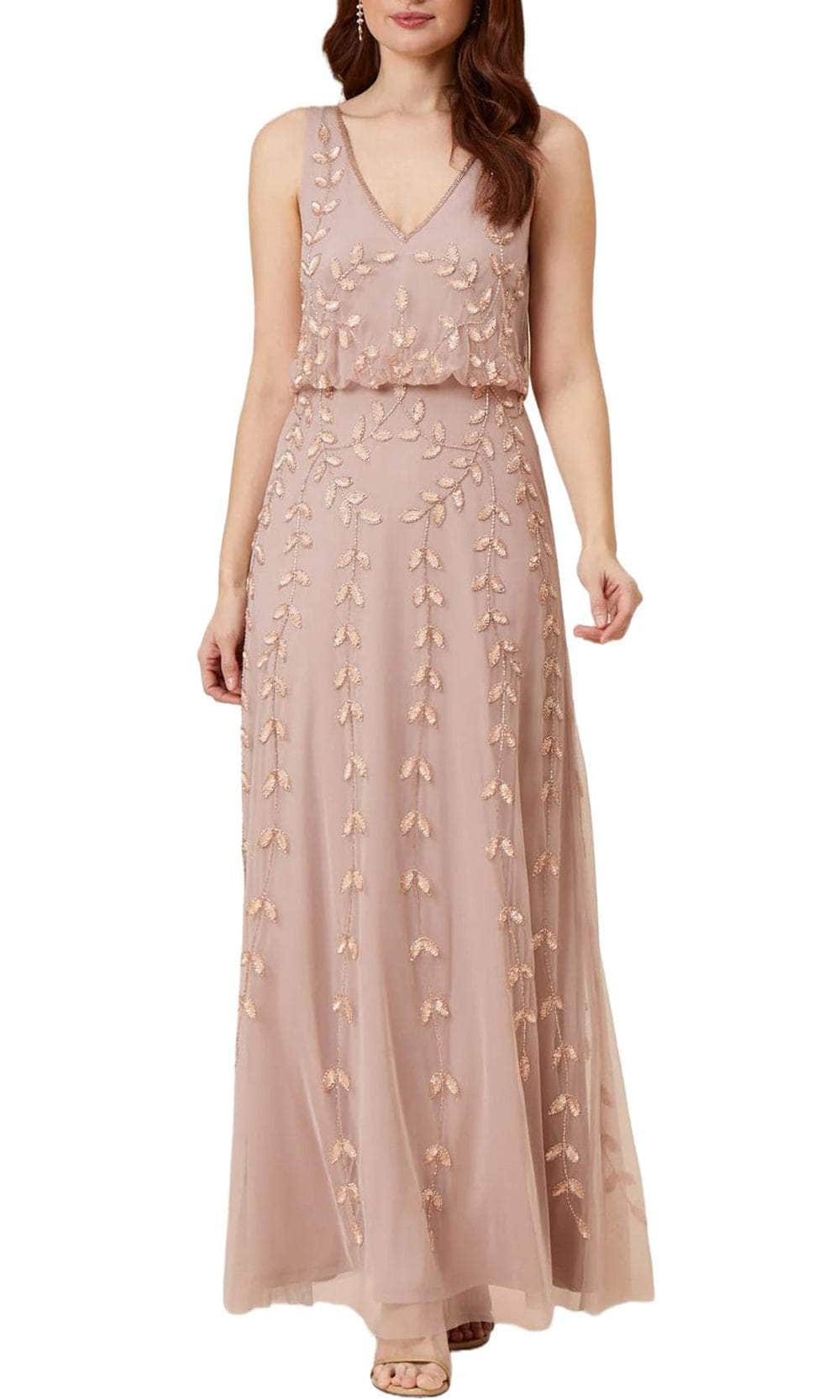 Image of Adrianna Papell AP1E208913 - Embroidered Sheath Long Dress