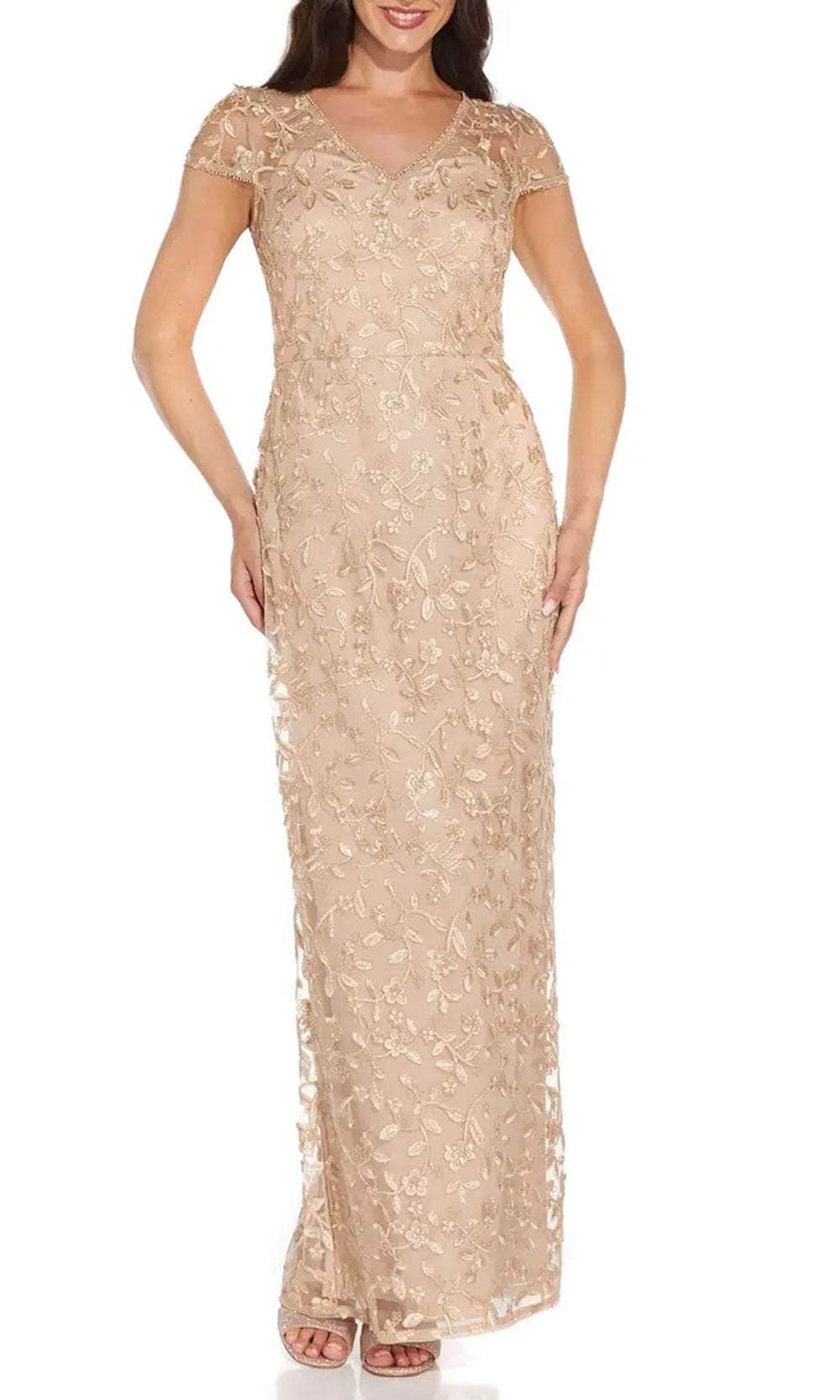 Image of Adrianna Papell AP1E209204 - V-Neck Floral Evening Gown