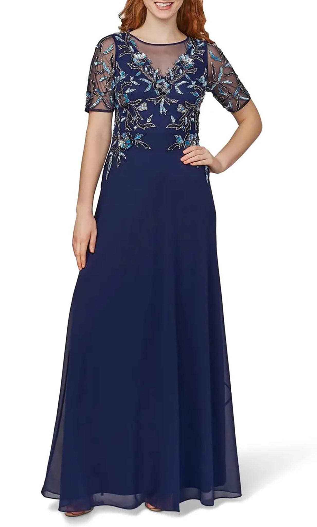 Image of Adrianna Papell AP1E209510 - Hot Stone-Embellished A-line Dress