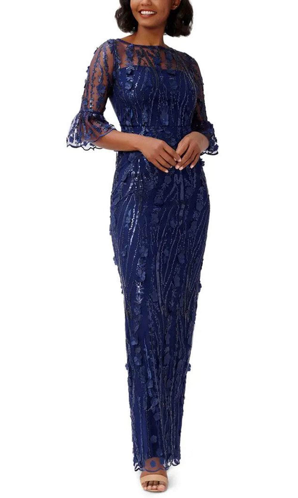 Image of Adrianna Papell AP1E209716 - Bateau Embroidered Evening Gown