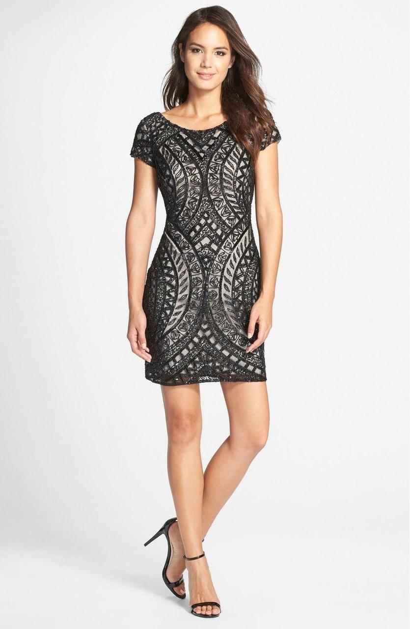 Image of Adrianna Papell - Beaded Sheath Dress 41902260