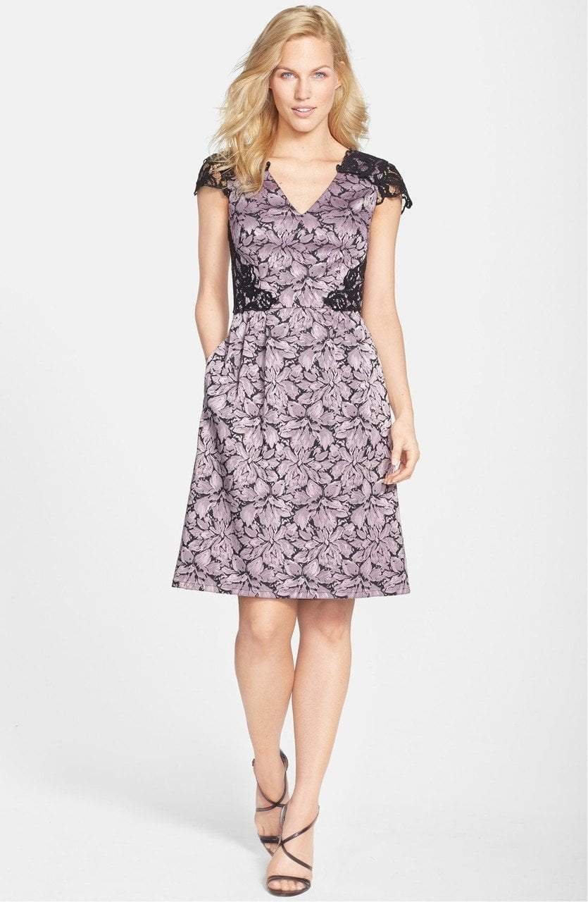 Image of Adrianna Papell - Lace Cap Sleeve Dress 15238790