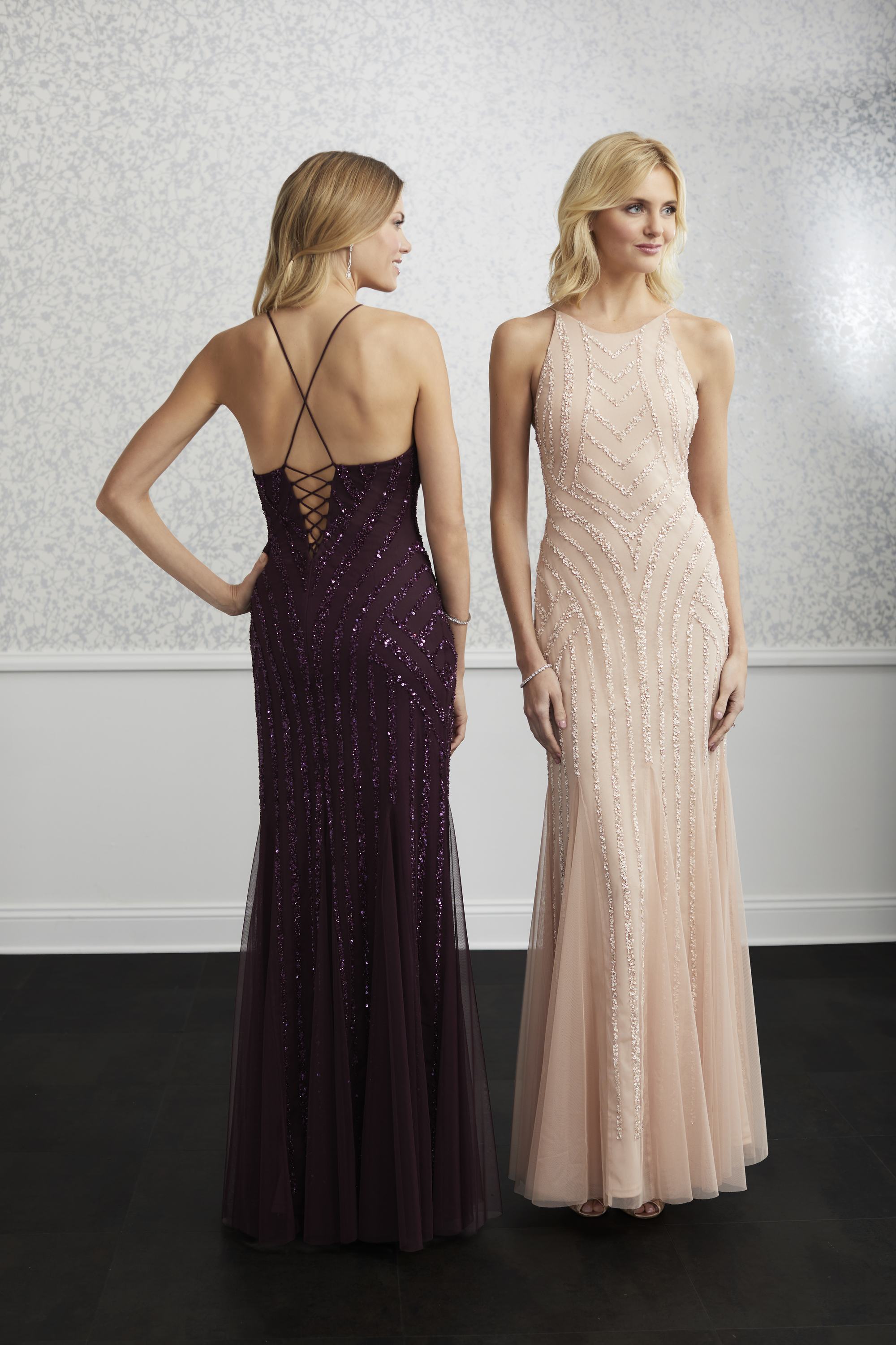 Image of Adrianna Papell Platinum - 40226 Long Lace Up Back Trumpet Gown